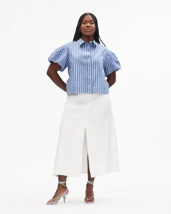 Elza Top in French Blue/White Multi