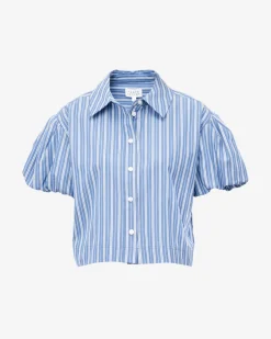Elza Top in French Blue/White Multi