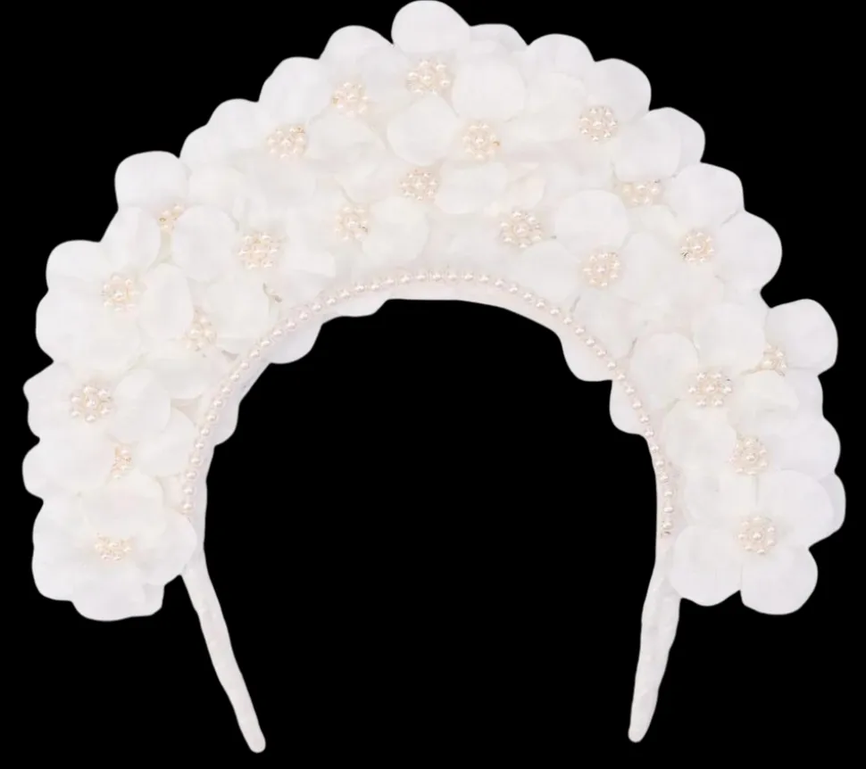 Embellished Flower Crown with Faux Pearl