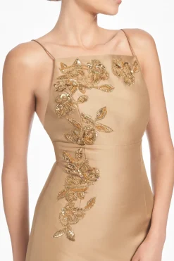 Embellished Pryce Gown in Chestnut Gold