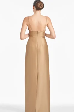 Embellished Pryce Gown in Chestnut Gold