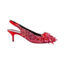 Embellished Susie Pumps in Red