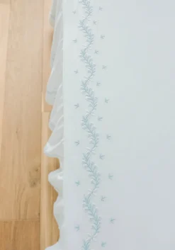 Embroidered Crib Sheet in Sky