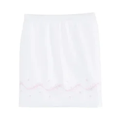 Embroidered Crib Skirt in Blush