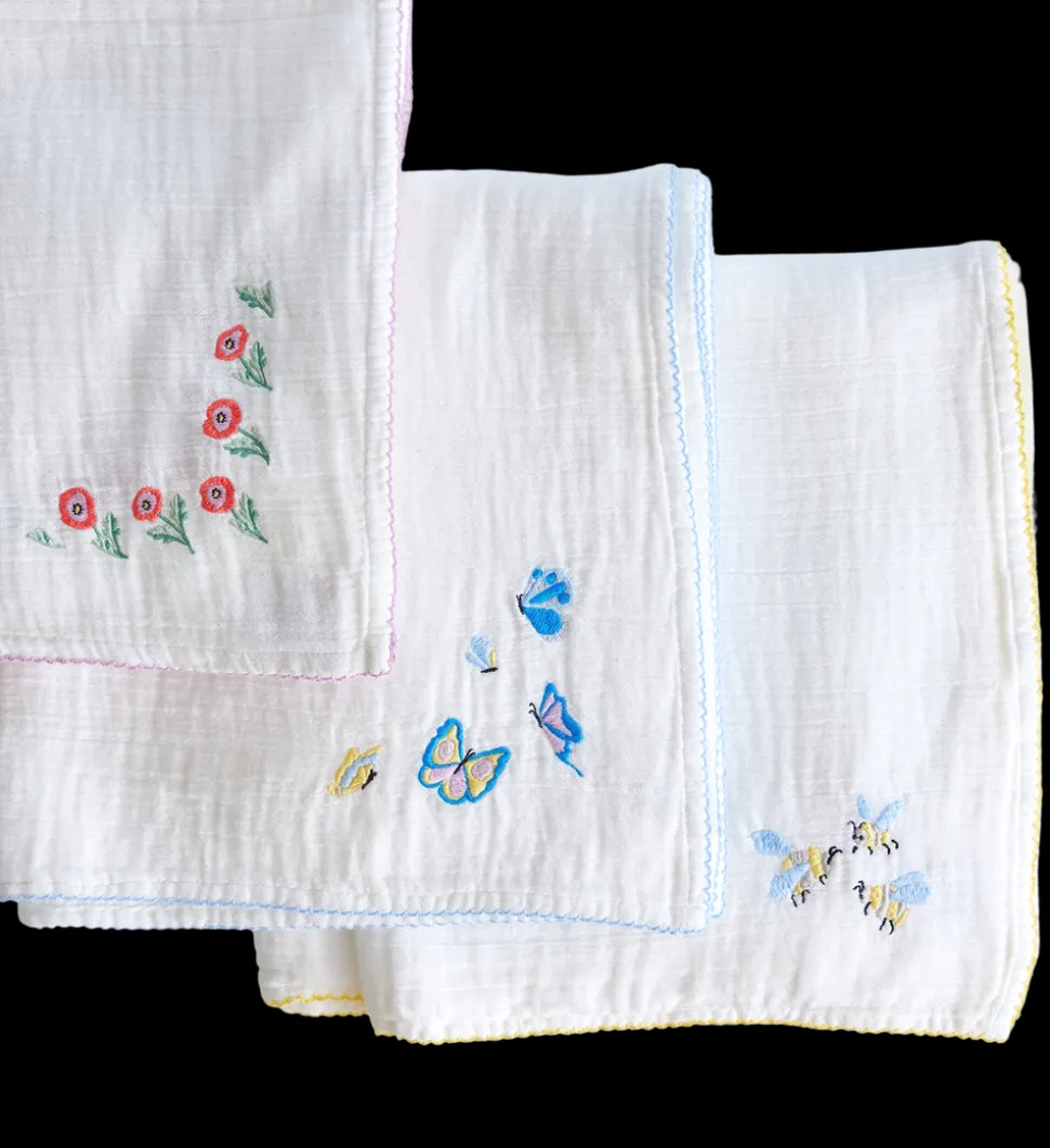 Embroidered Shawl Blanket Set
