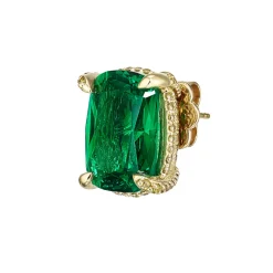Emerald Cushion Wing Studs