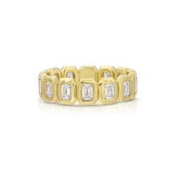 Emerald Cut Diamond Petite Nesting Gem Eternity Ring