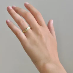 Emerald Cut Diamond Petite Nesting Gem Eternity Ring