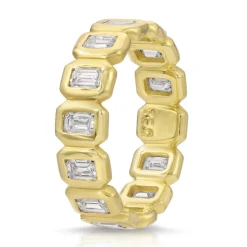 Emerald Cut Diamond Petite Nesting Gem Eternity Ring