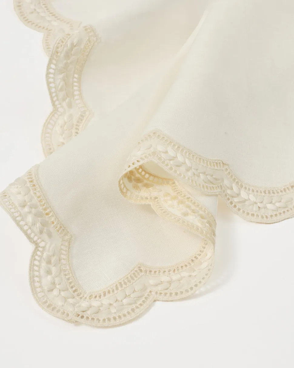 Emilia Scallop Embroidered Napkin