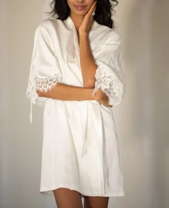 Emily White Cotton Robe