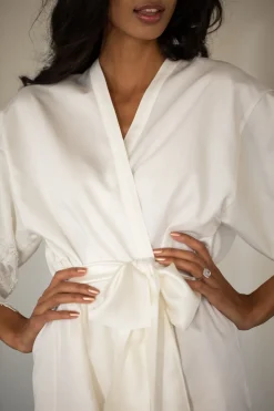 Emily White Cotton Robe