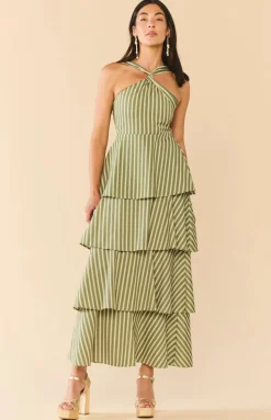 Emma Dress in Meadow Stripe