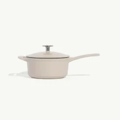 Enameled Cast Iron Saucepan in White