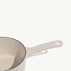 Enameled Cast Iron Saucepan in White
