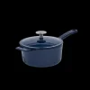 Enameled Cast Iron Saucepan in Harbour Blue
