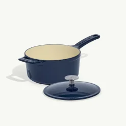 Enameled Cast Iron Saucepan in Harbour Blue