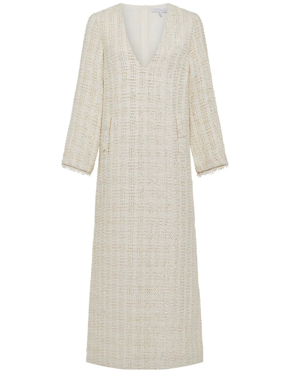 Eponine Tweed Maxi Dress in Cream