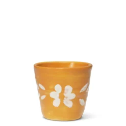 Espresso Cup With White Floral Trim in Marigold
