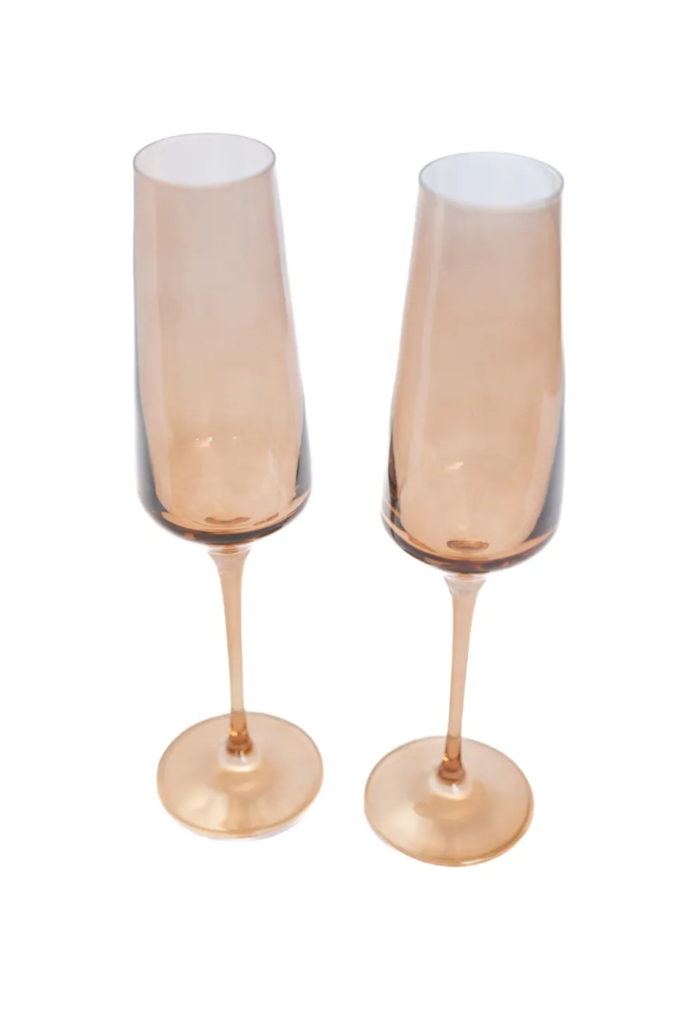 Estelle Colored Champagne Flute, Set of 6 in Amber Smoke