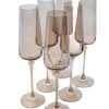 Estelle Colored Champagne Flute, Set of 6 in Gray Smoke