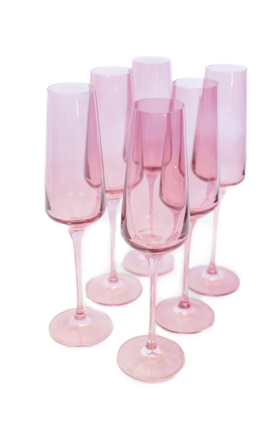 Estelle Colored Champagne Flute, Set of 6 in Rose