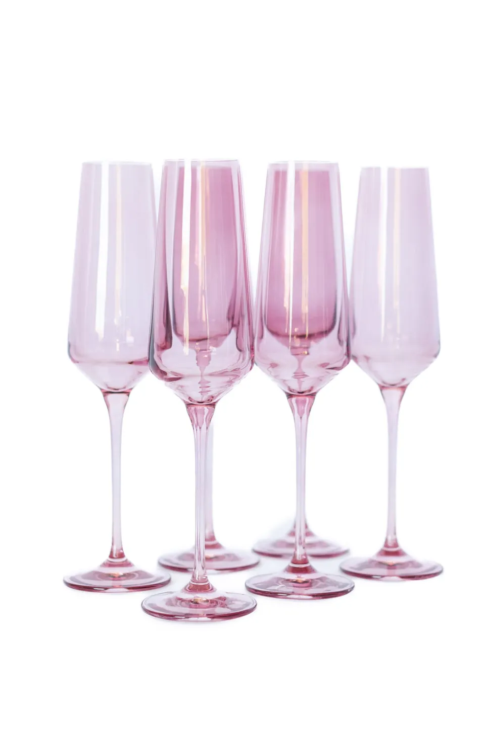 Estelle Colored Champagne Flute, Set of 6 in Rose