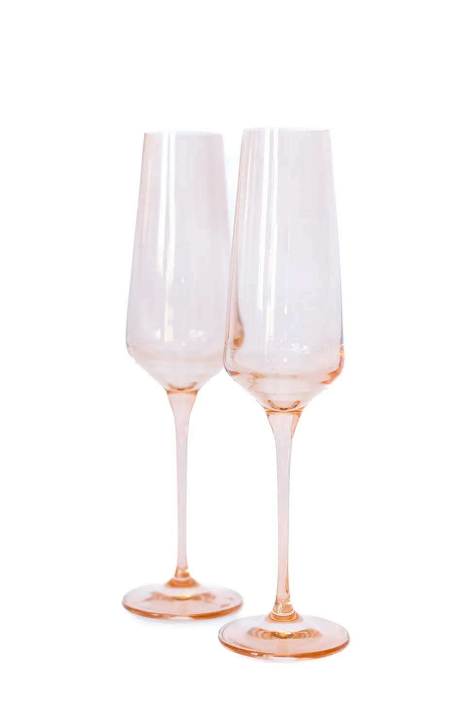 Estelle Colored Champagne Flute, Set of 6 in Blush Pink