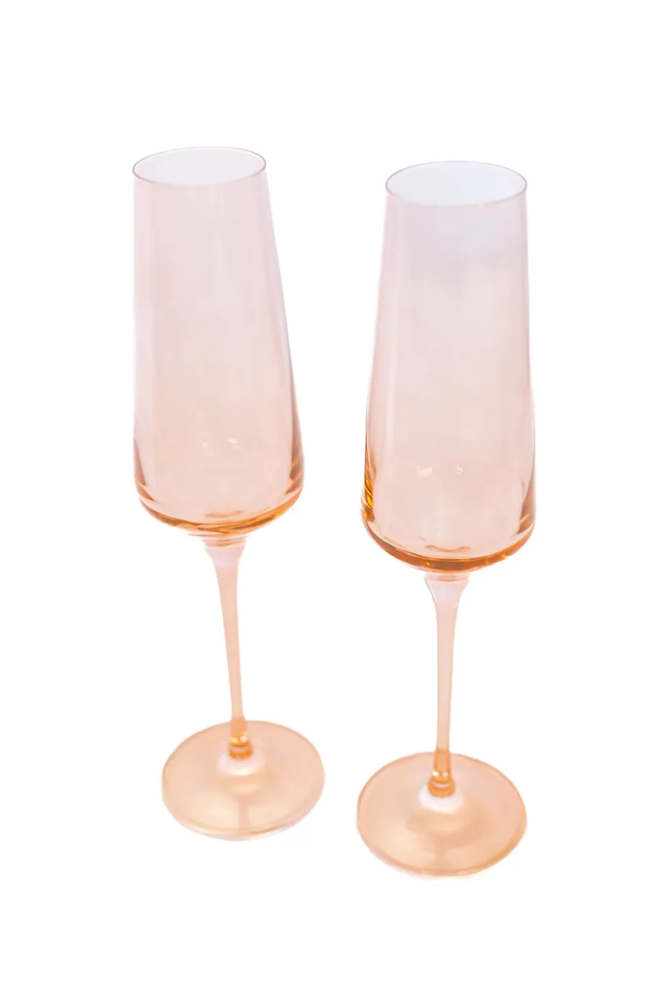 Estelle Colored Champagne Flute, Set of 6 in Blush Pink