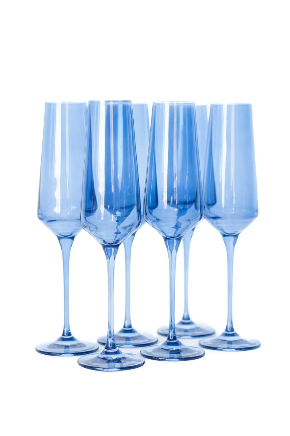 Estelle Colored Champagne Flute, Set of 6 in Cobalt Blue