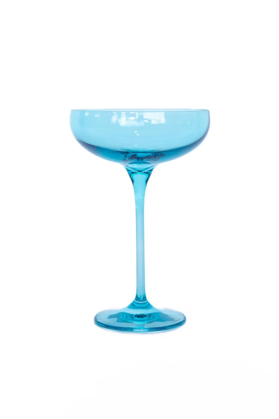 Estelle Colored Champagne Coupe Stemware, Set of 6 in Ocean Blue