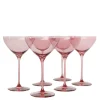 Estelle Colored Martini Glass in Rose, Set of 6