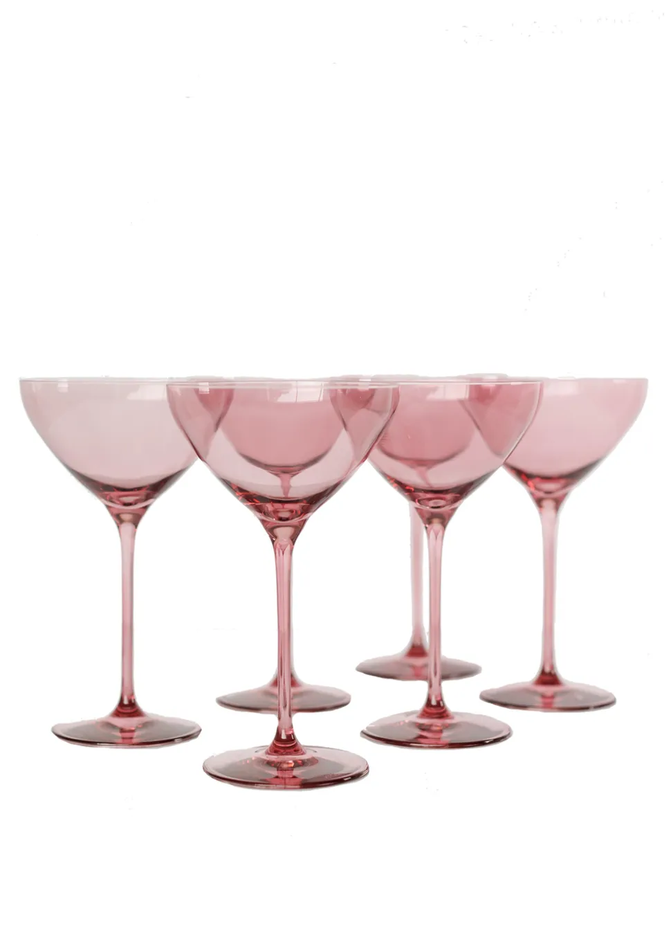 Estelle Colored Martini Glass in Rose, Set of 6