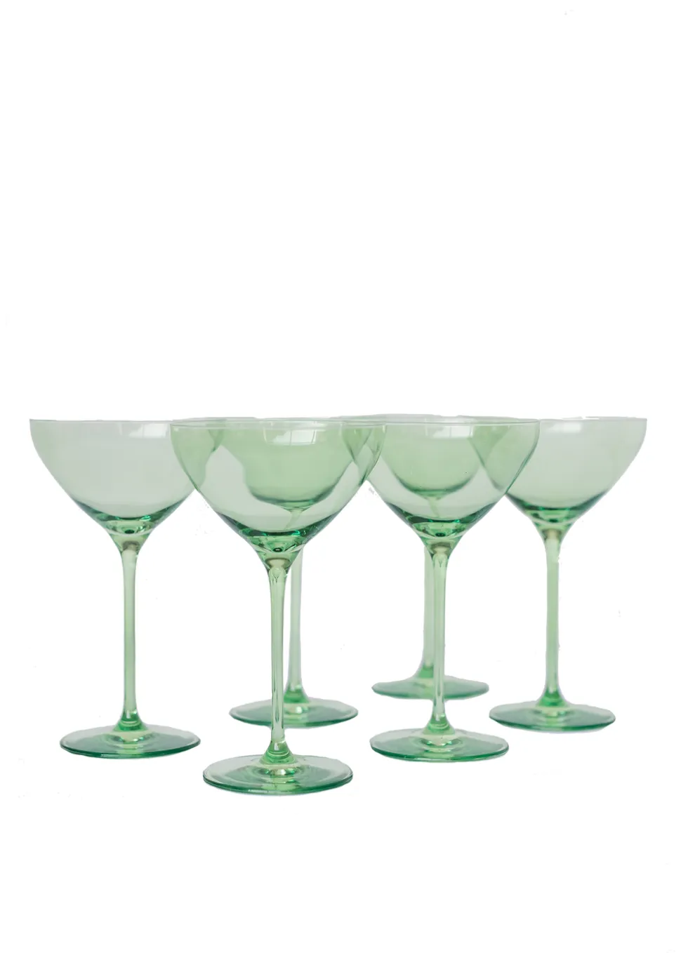 Estelle Colored Martini Glass in Mint Green, Set of 6