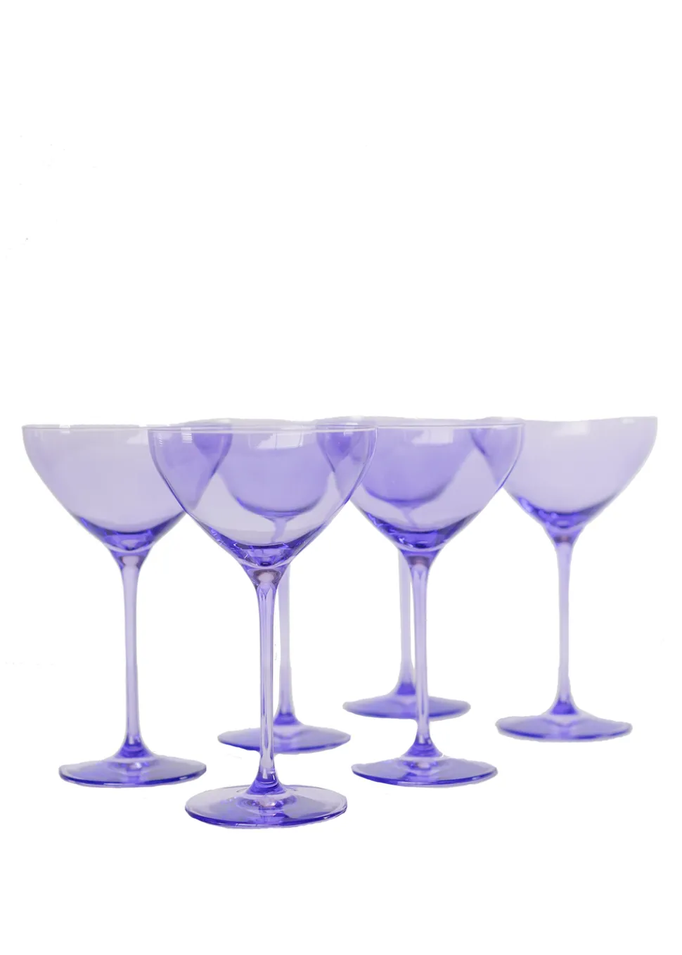 Estelle Colored Martini Glass in Lavender, Set of 6