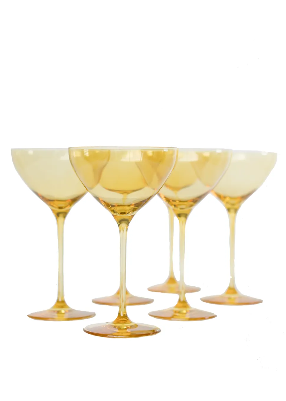 Estelle Colored Martini Glass in Yellow, Set of 6
