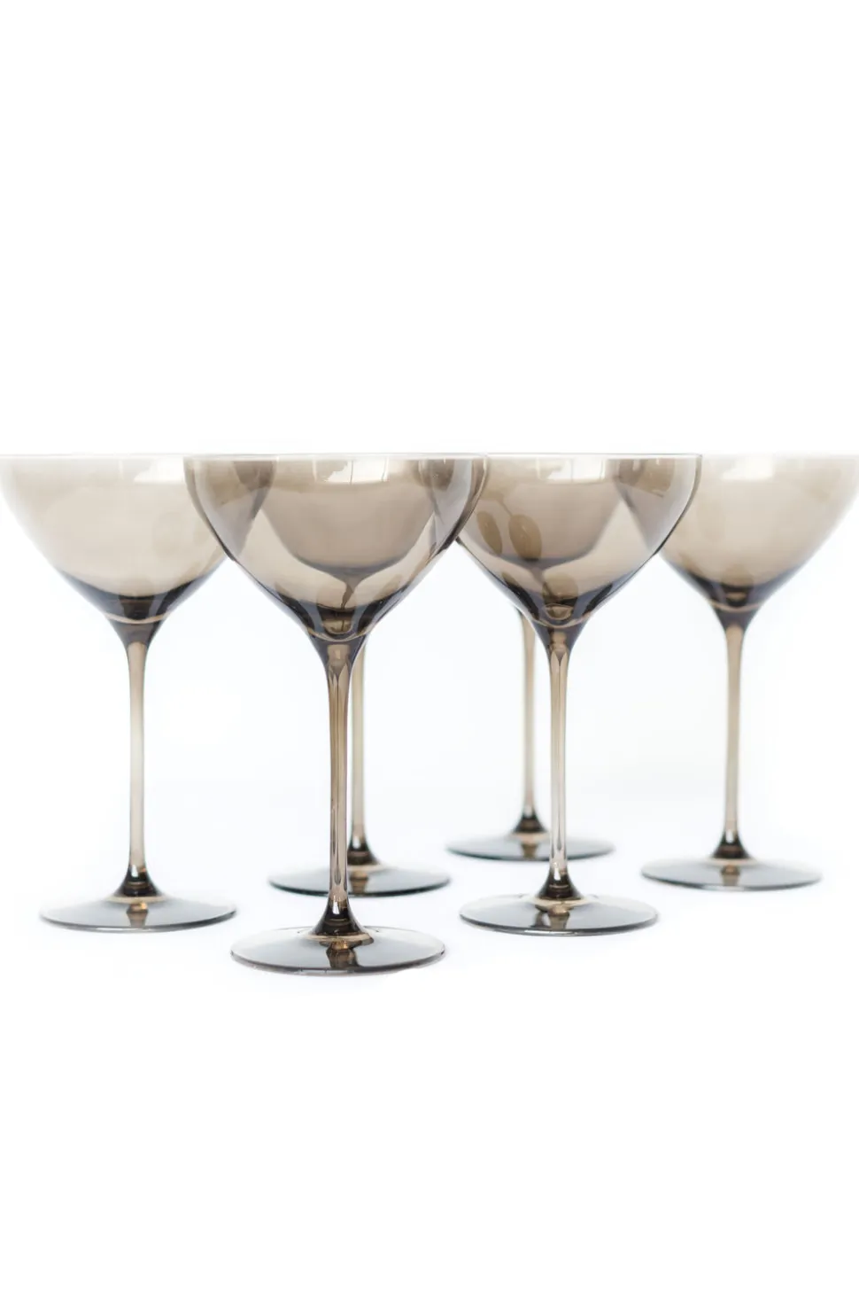 Estelle Colored Martini Glass in Gray Smoke, Set of 6