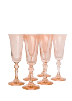 Estelle Colored Regal Flute in Blush Pink, Set of 6
