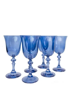 Estelle Colored Regal Goblet in Cobalt Blue, Set of 6