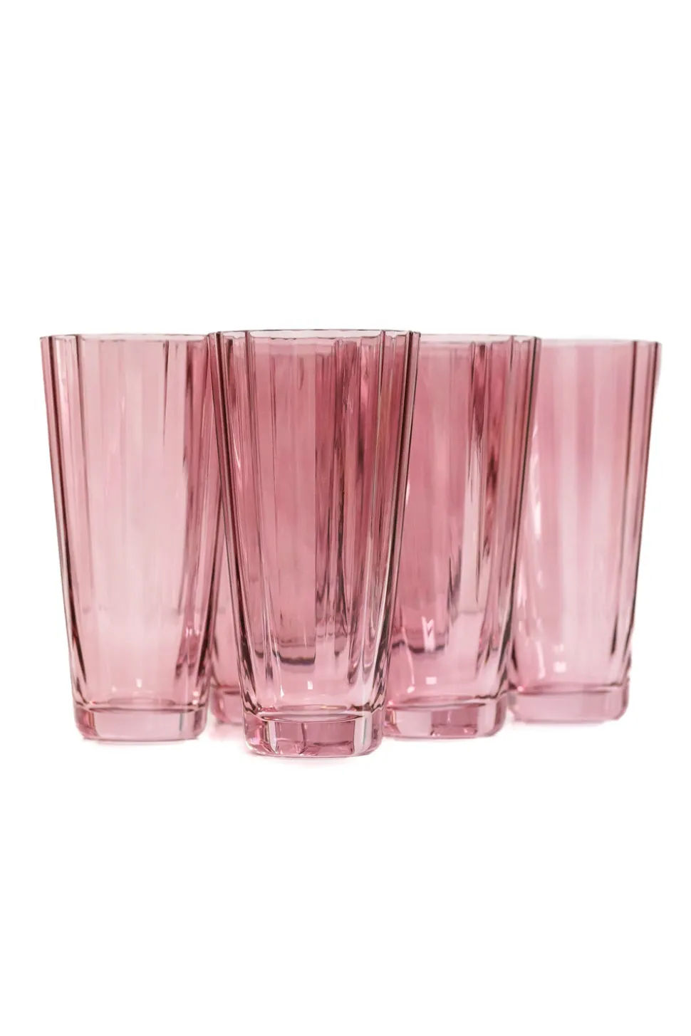 Estelle Colored Sunday High Balls, Set of 6 in Rose