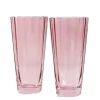 Estelle Colored Sunday High Balls, Set of 2 in Rose