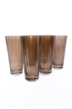 Estelle Colored Sunday High Balls, Set of 6 in Amber Smoke