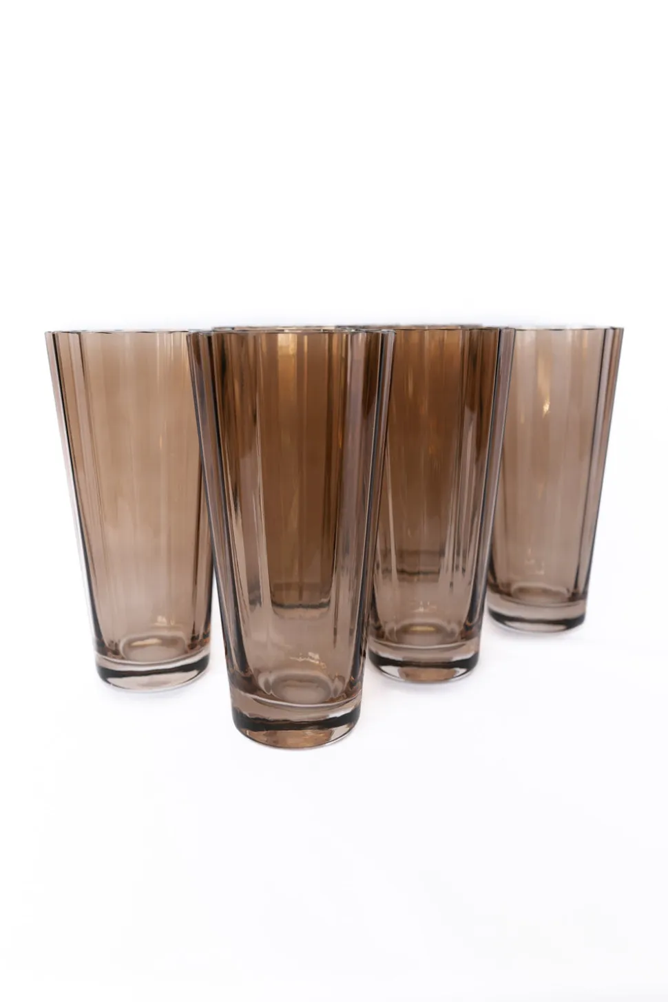 Estelle Colored Sunday High Balls, Set of 6 in Amber Smoke