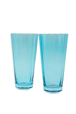 Estelle Colored Sunday High Balls, Set of 2 in Ocean Blue