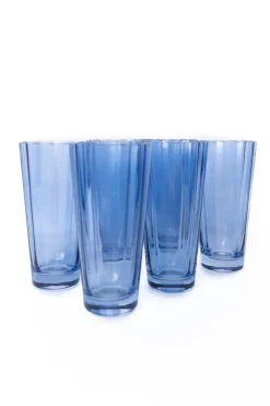 Estelle Colored Sunday High Balls, Set of 6 in Cobalt Blue