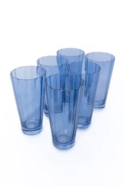 Estelle Colored Sunday High Balls, Set of 6 in Cobalt Blue