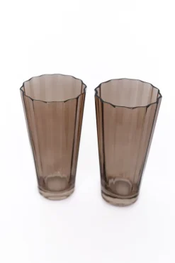 Estelle Colored Sunday High Balls, Set of 2 in Amber Smoke