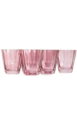 Estelle Colored Sunday Low Balls, Set of 6 in Rose