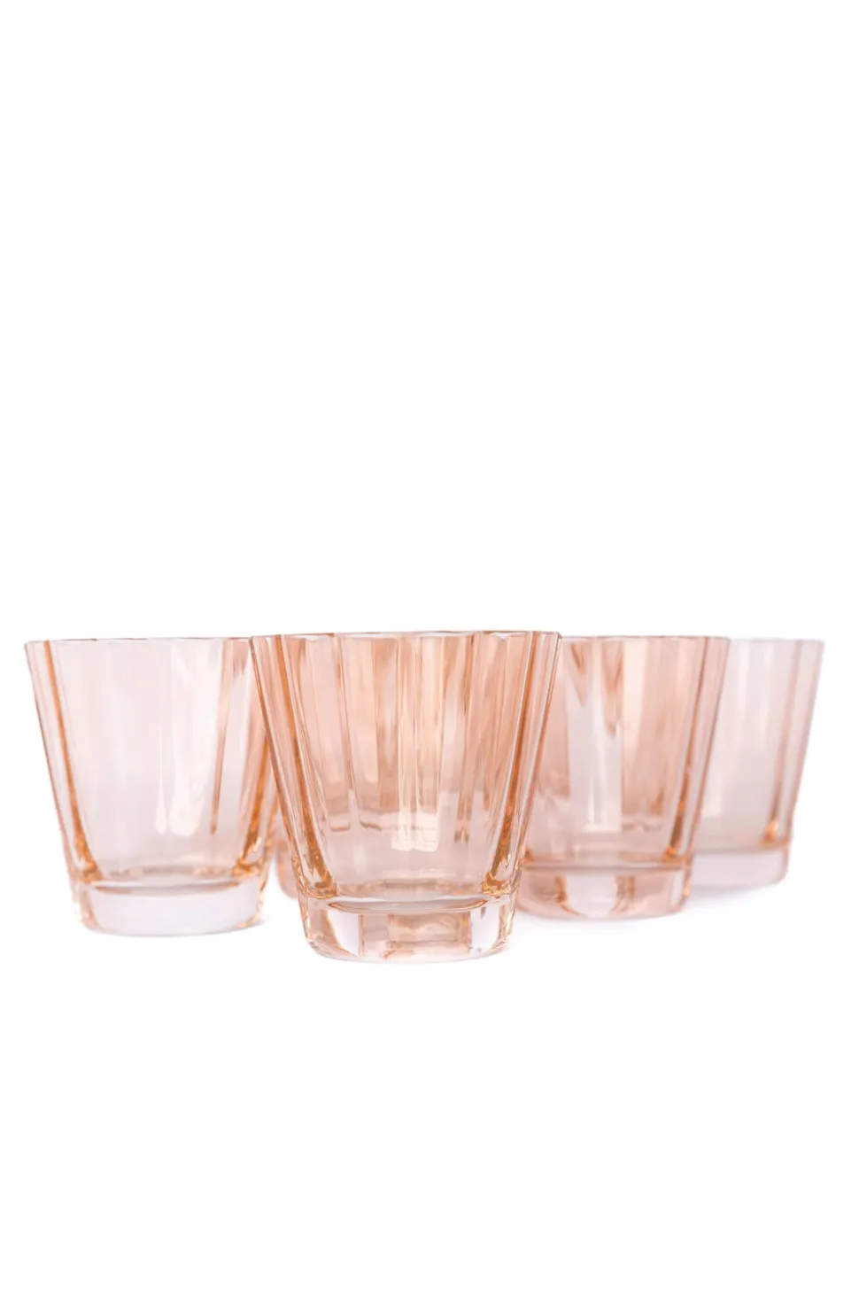 Estelle Colored Sunday Low Balls, Set of 6 in Blush Pink