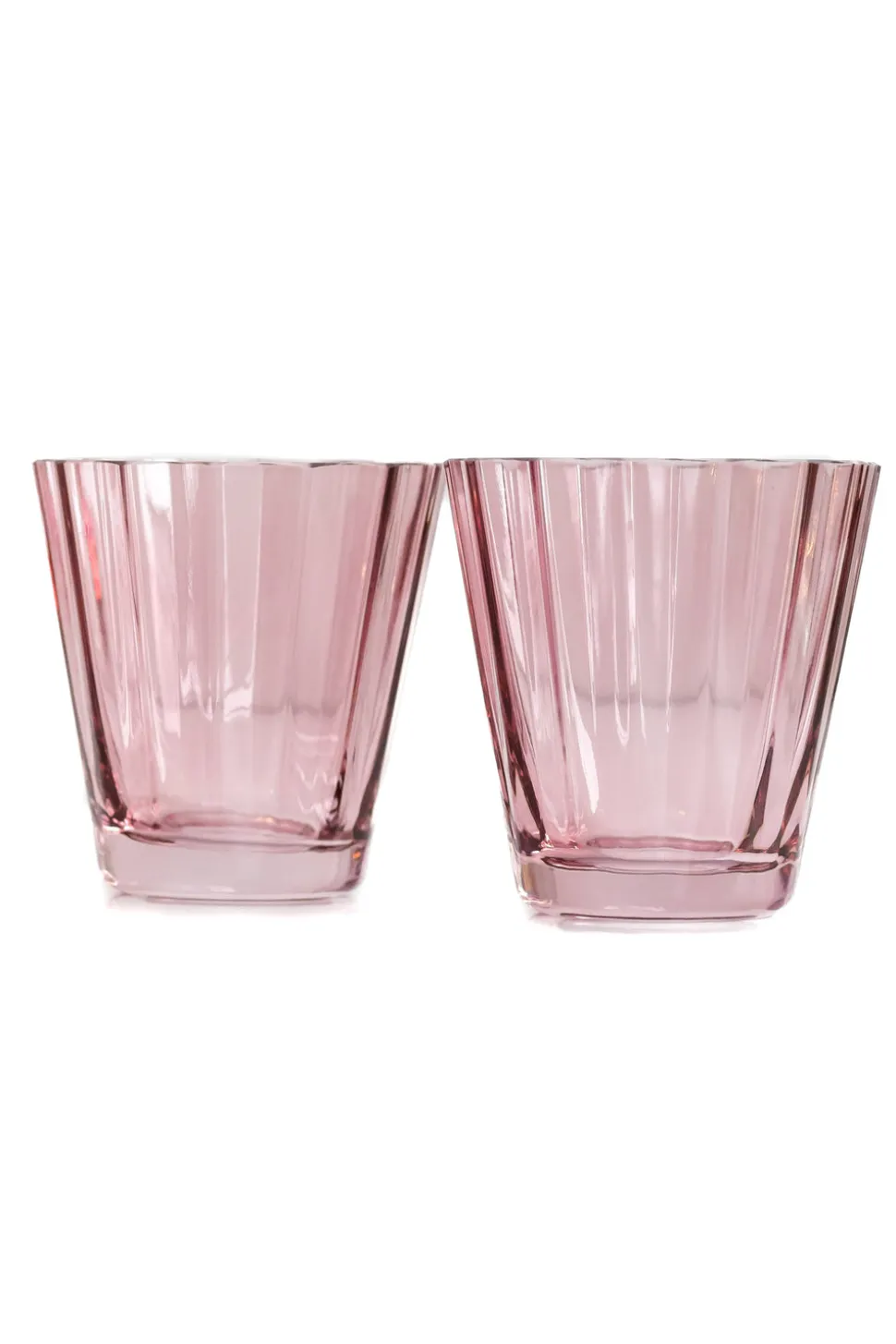 Estelle Colored Sunday Low Balls, Set of 2 in Rose